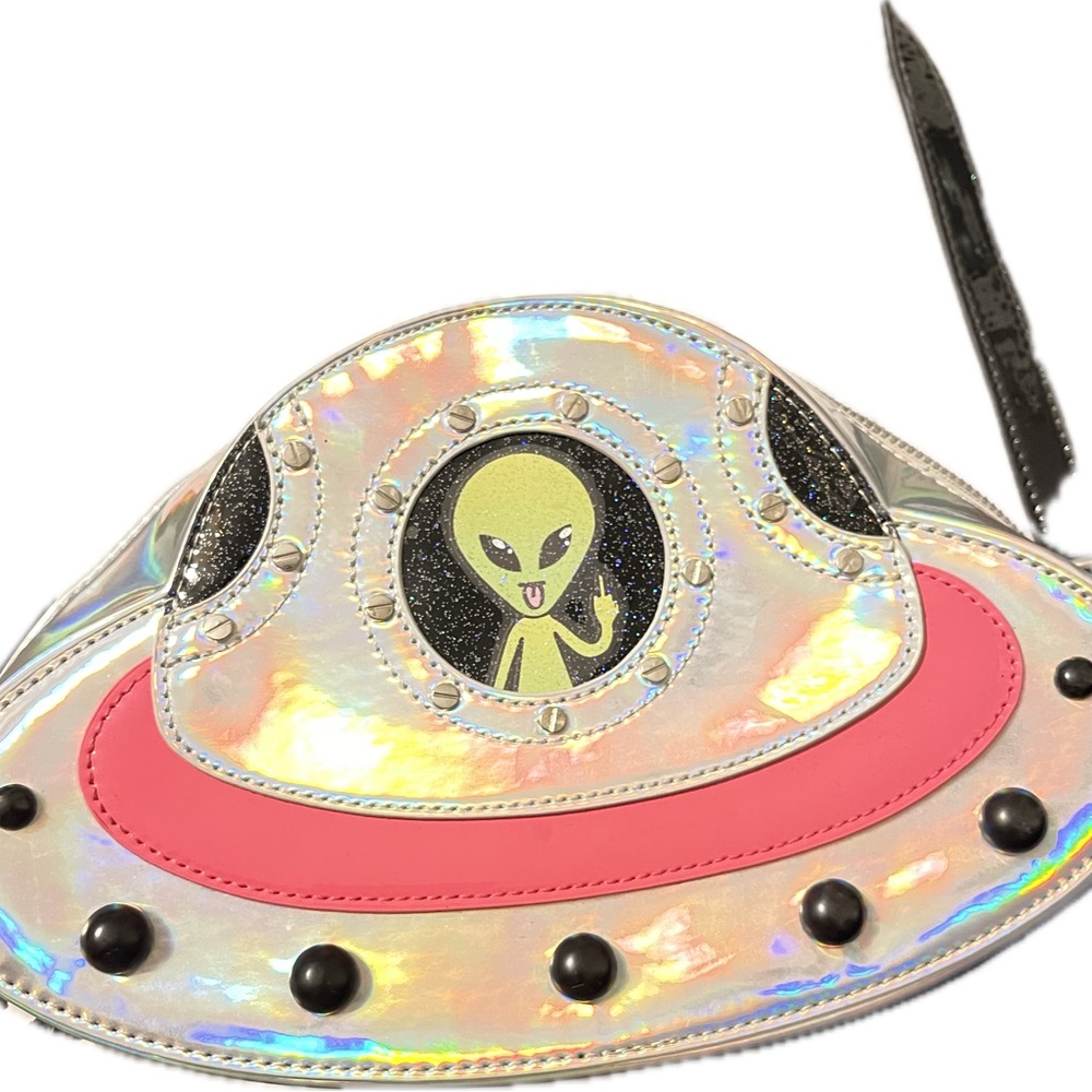Dolls Kill Holographic Alien Saucer Bag
